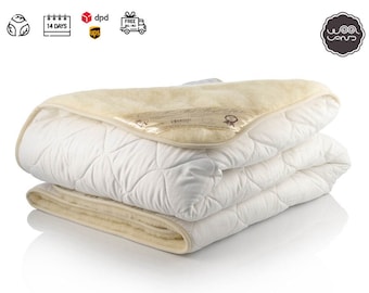 Wool Blanket, Cal.King Comforter, Bedroom Blanket, Soft Blanket, Winter Blanket, White Blanket, Quilted Blanket, Cotton Sateen Blanket
