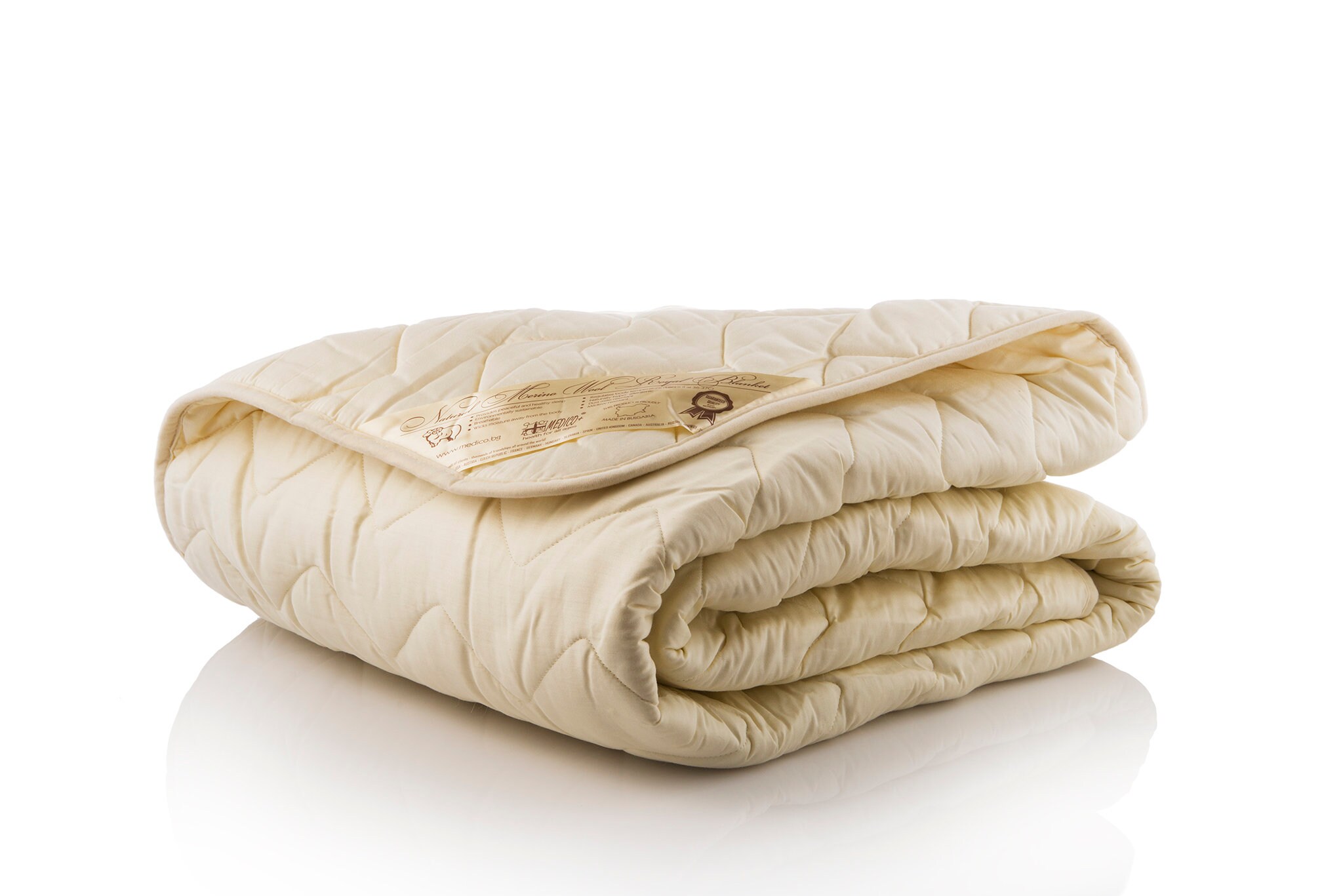 Quilted Wool Filled Duvet Insert All Sizes Creamy Or White