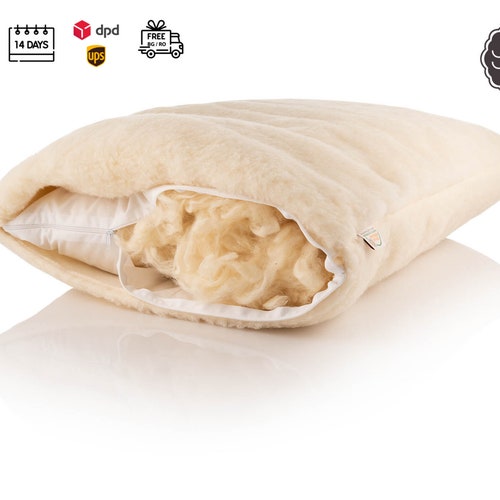 Organic Wool Pillow Sleeping Pillow Wool Pillow Case Raw Etsy