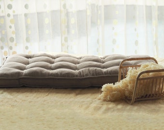 Wool Cushion, Wool Filled Cushion, Wool seat cushion, raw wool and linen floor cushion, Travelling shikibutton