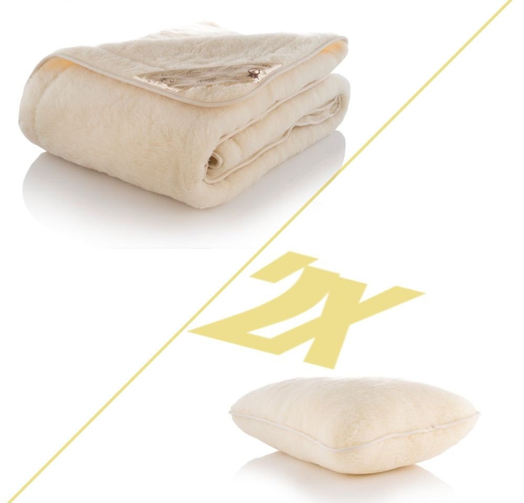 Merino Wool Bed Set, Set of 3, Wool Blanket, Wool Pillow Cases, Queen