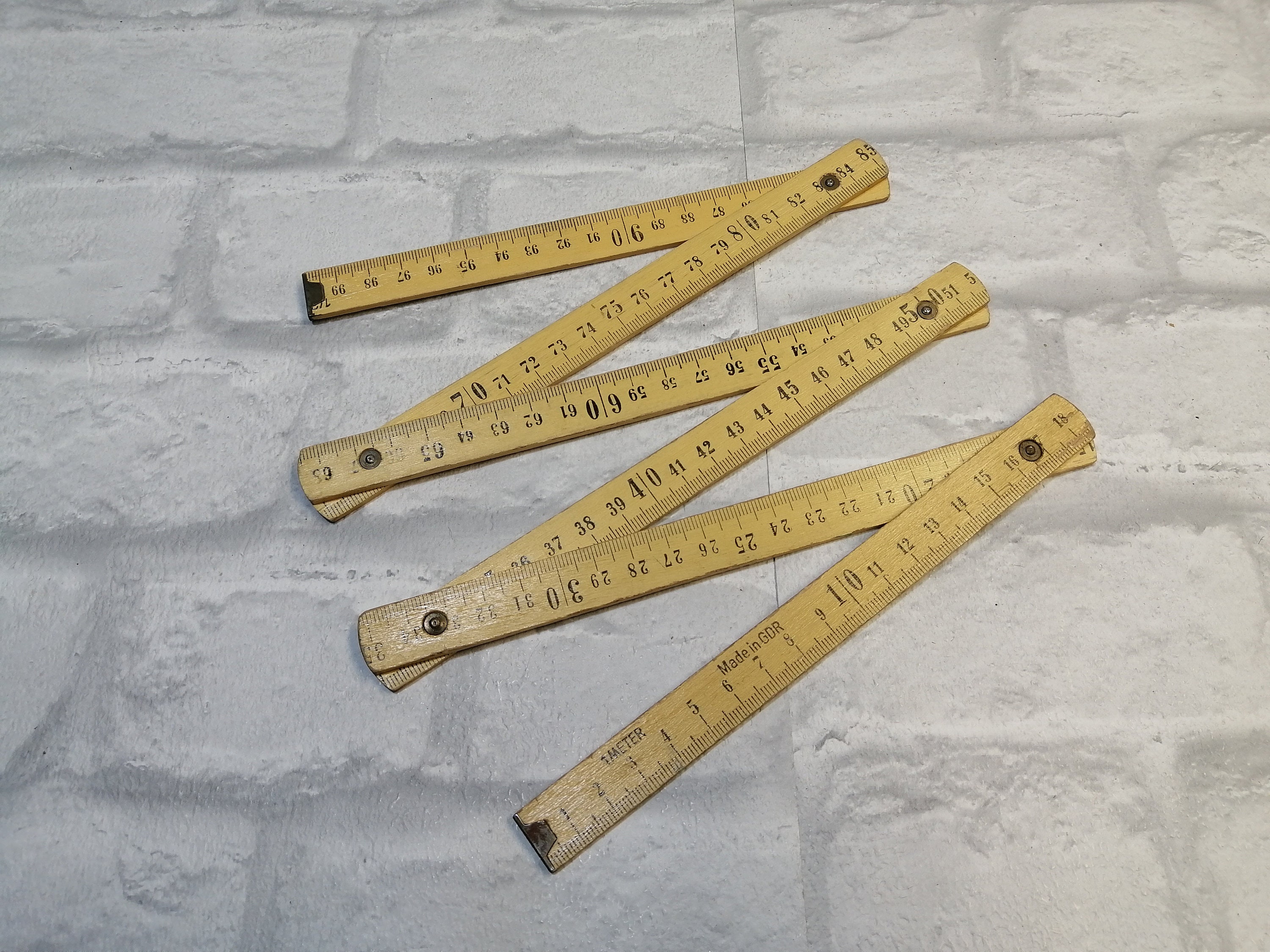 German ruler 100 cm / 1 Metre Vintage Wood Metric Ruler Meter Etsy