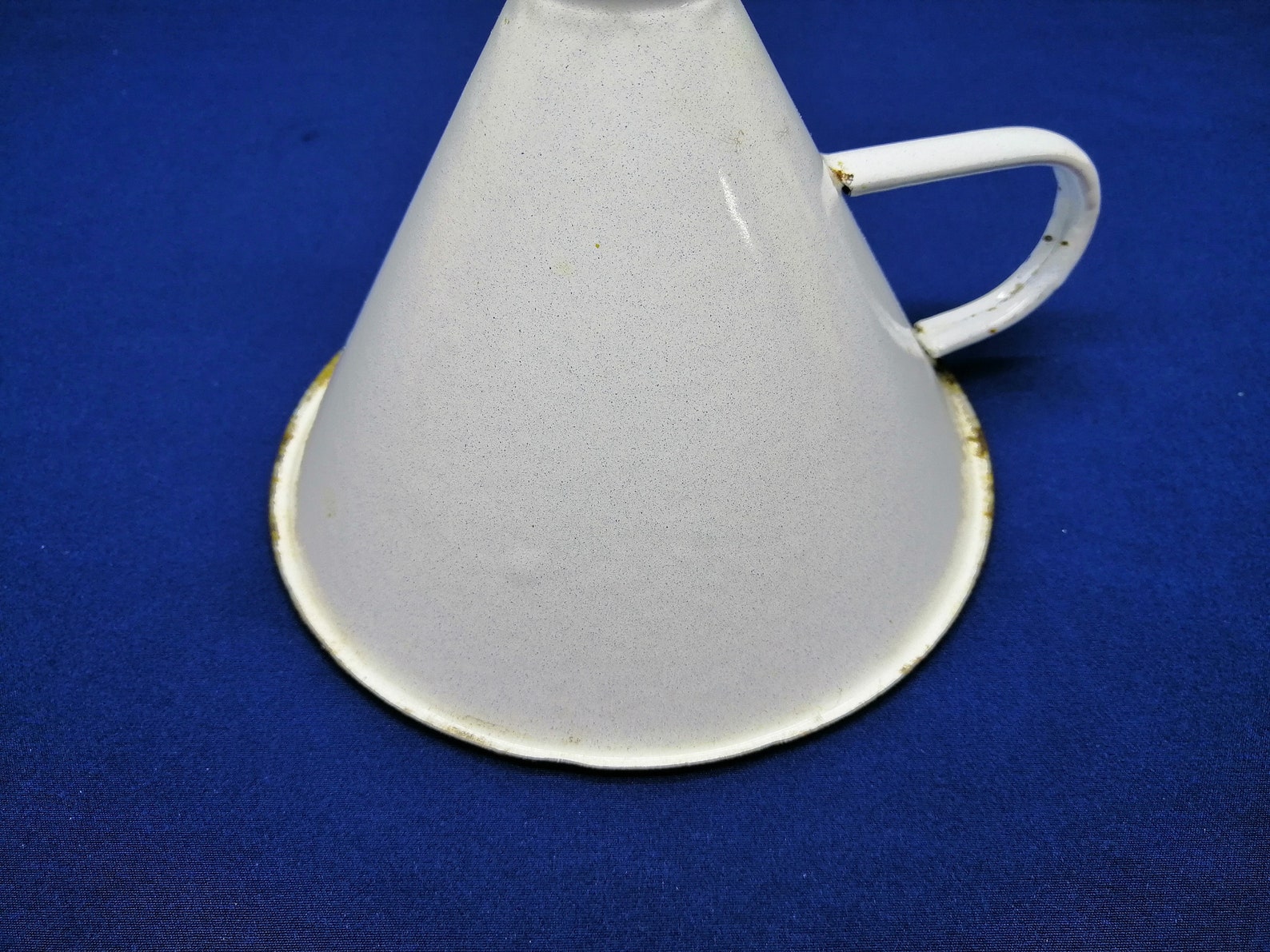 ON SALE Metal Funnel Enamel FUNNEL Vintage White Funnel Etsy