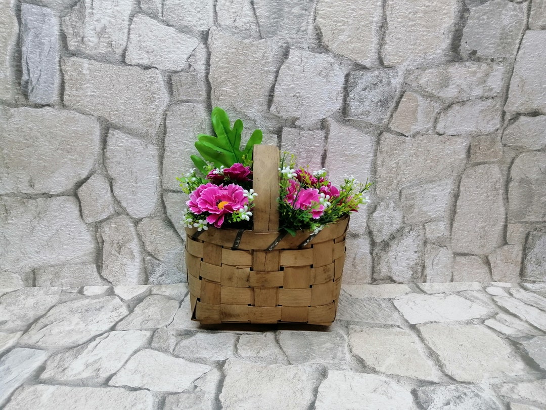 Vintage Wicker Basket Small Wicker Basket Purse Wicker Etsy