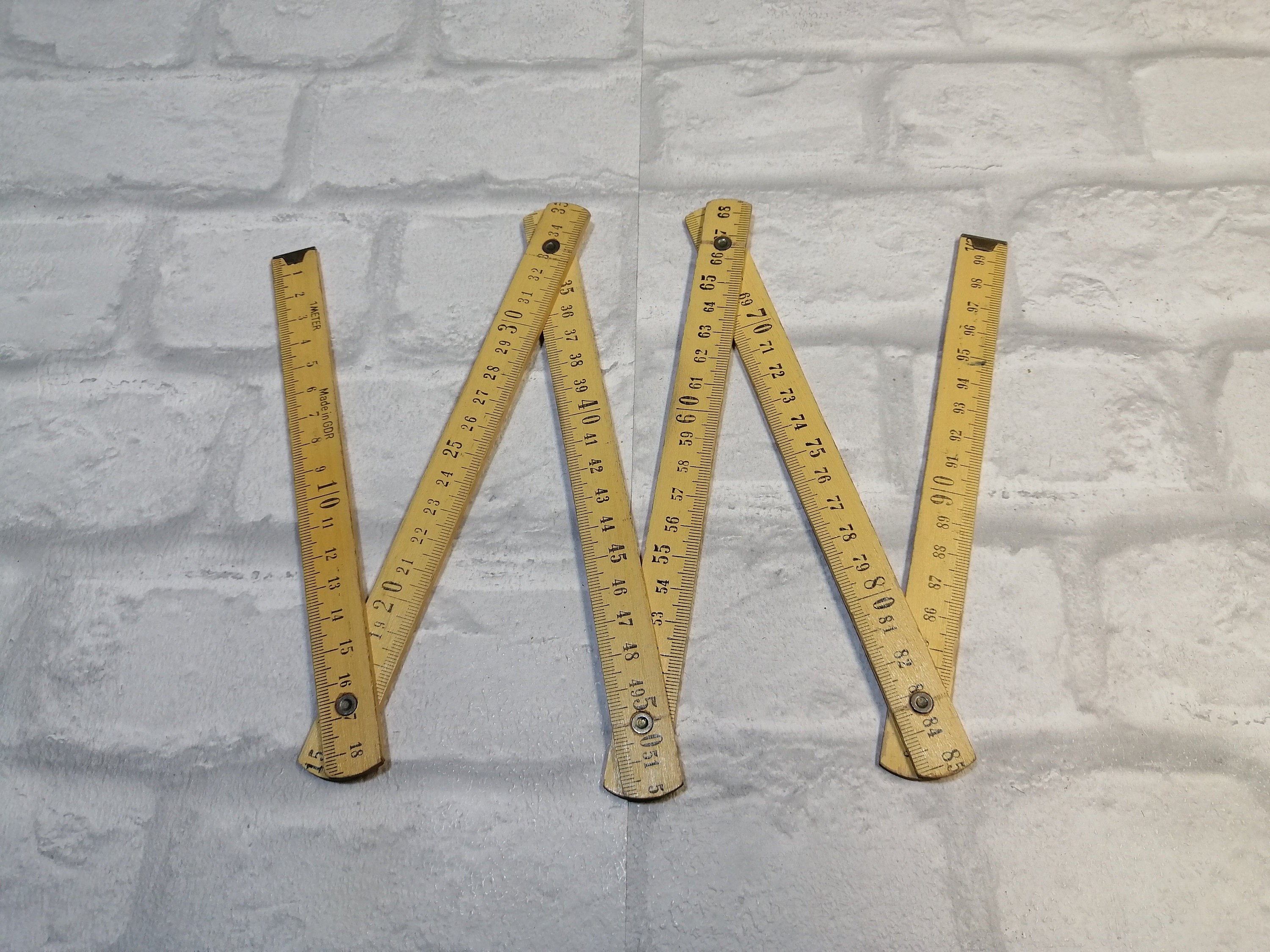 German ruler 100 cm / 1 Metre Vintage Wood Metric Ruler Meter Etsy