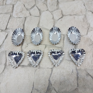 8 pcs Vintage Small Pastry Tin Molds Set of 6 Fluted Baking Molds, Old Cupcake Tins, Kitchen Decor, Metal Tiny Cake Forms