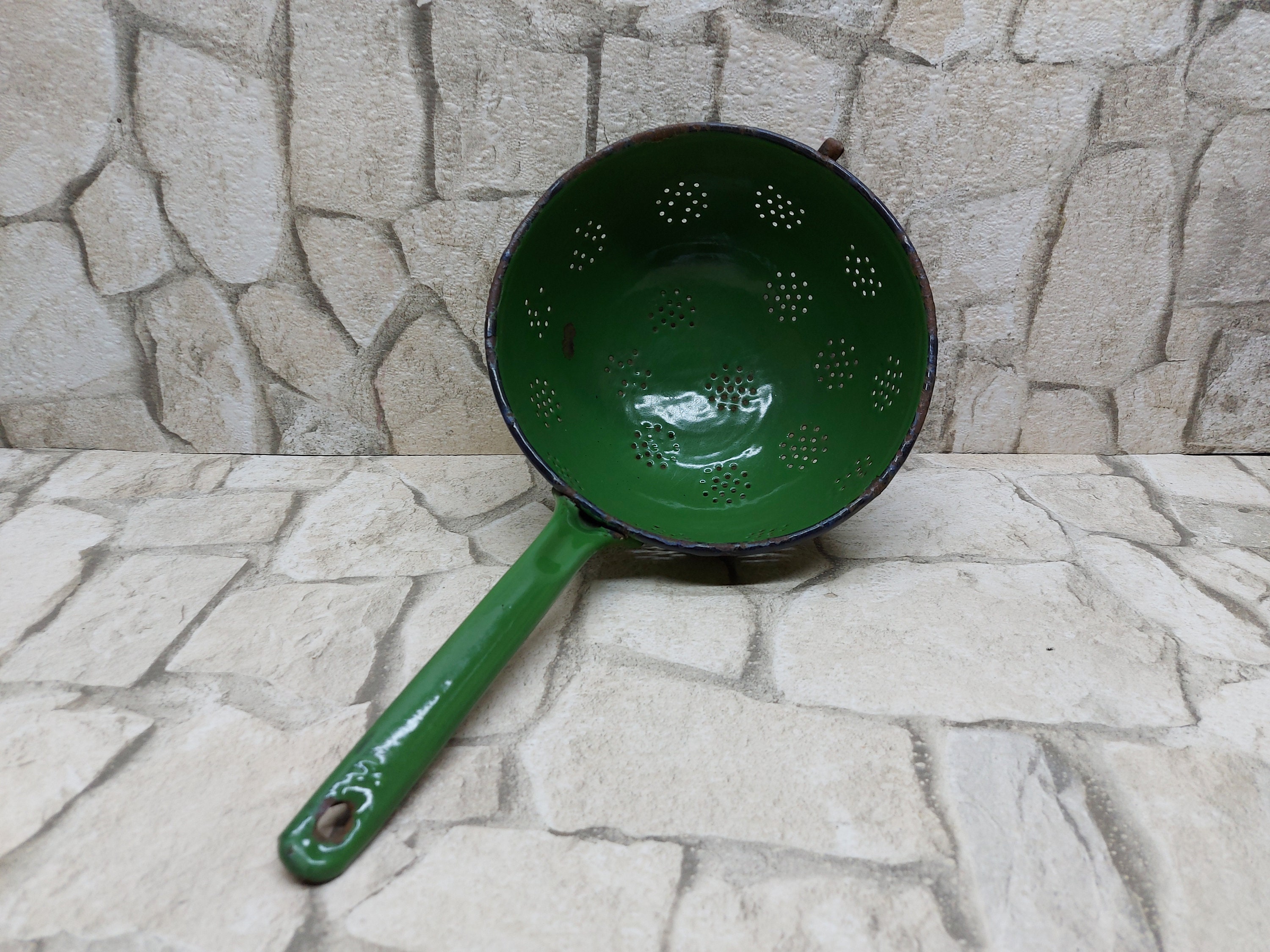 Enamel Colander Metal Strainer Vintage Colander With Etsy