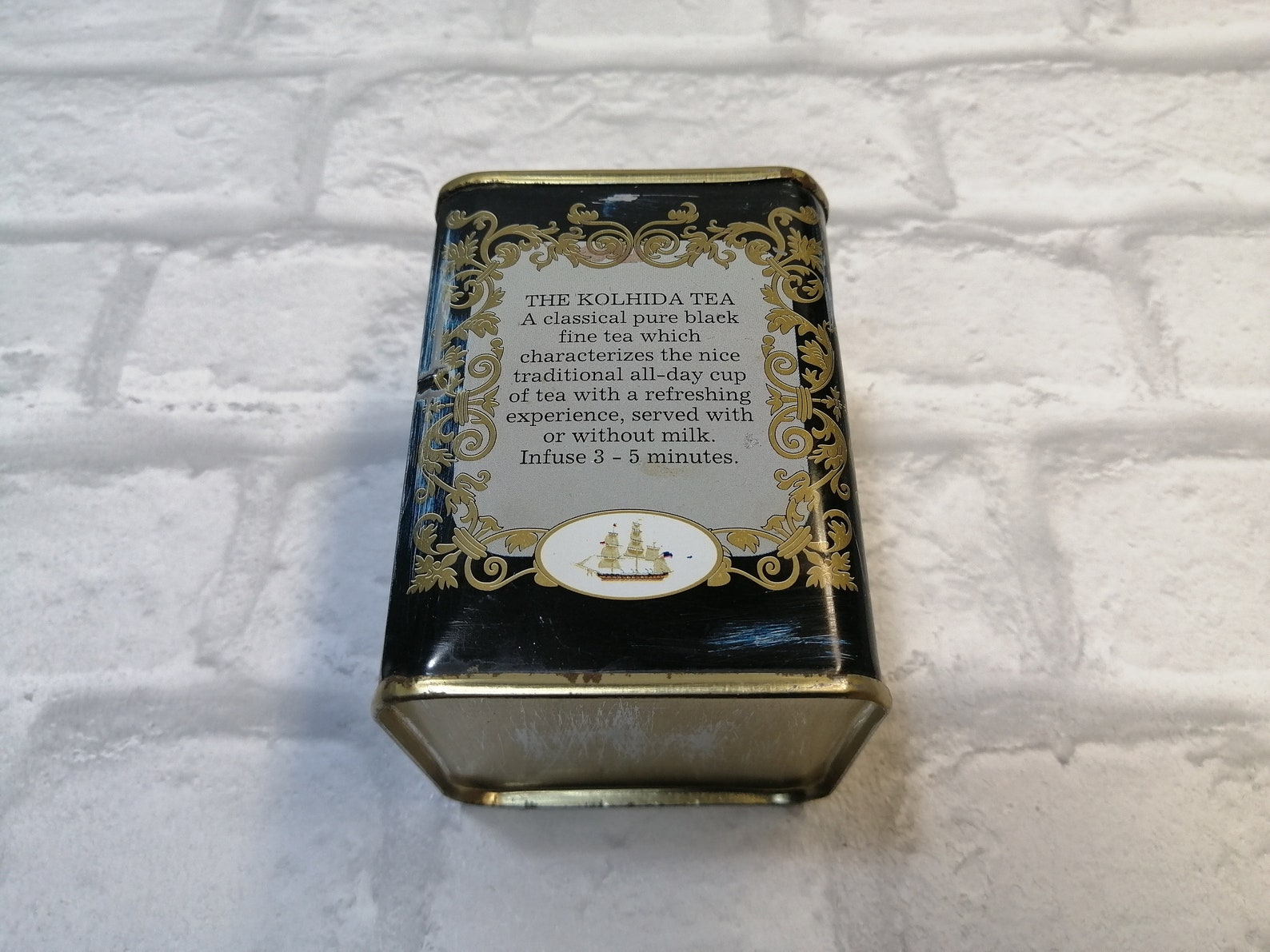 Vintage Tin Tea Box Black Tea Box KOLHIDA Tea Box Etsy