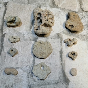 Black Sea Pebbles: 11pc Naturally Drilled Beach Rocks, DIY Craft Supplies