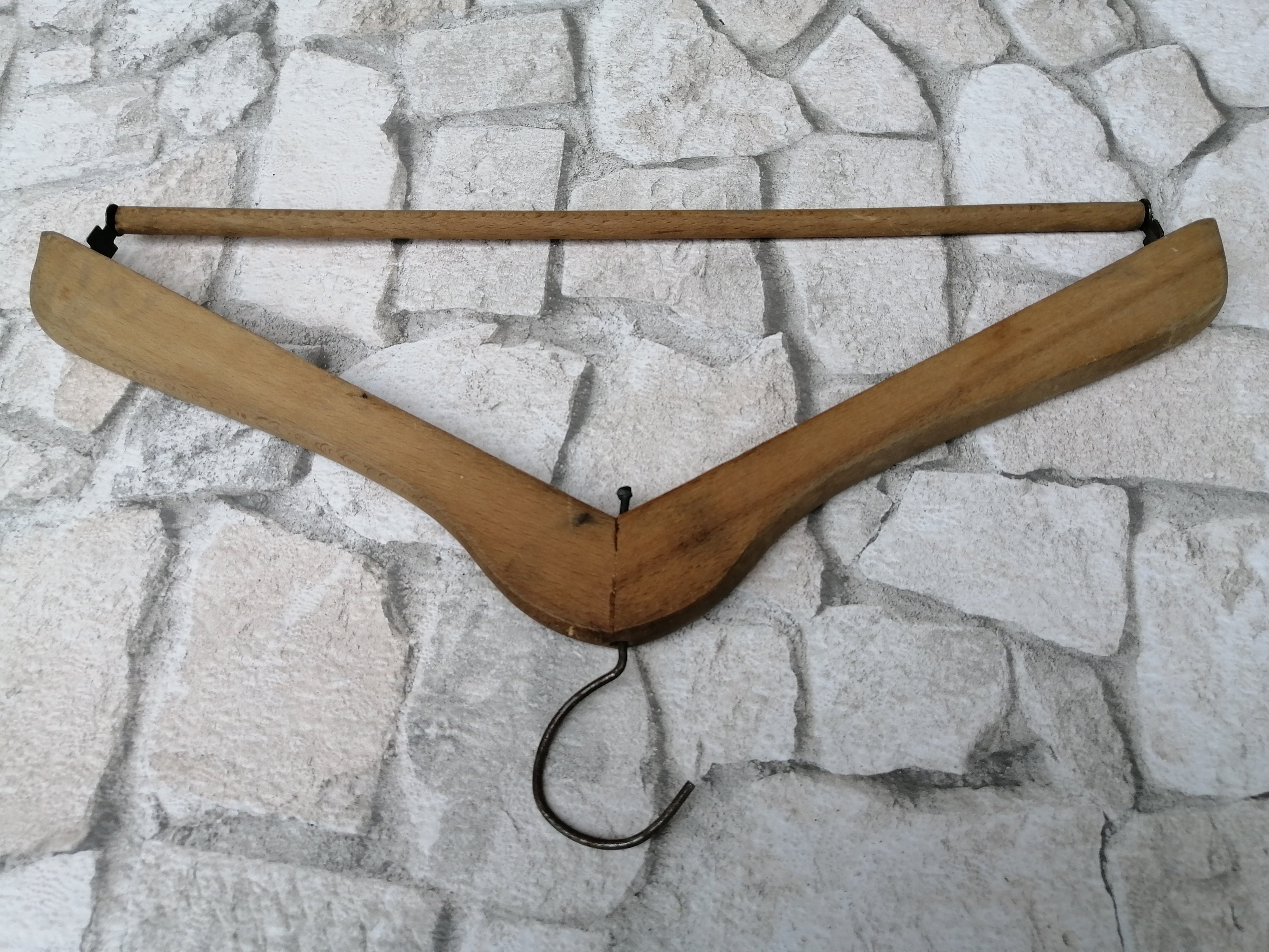 Vintage Wooden Coat Hanger Clothing Hanger Antique Wooden Coat Etsy