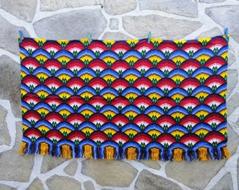 Handmade Embroidered Tapestry: Vintage Bulgarian Wall Hanging (47.2 x 27.6 in)