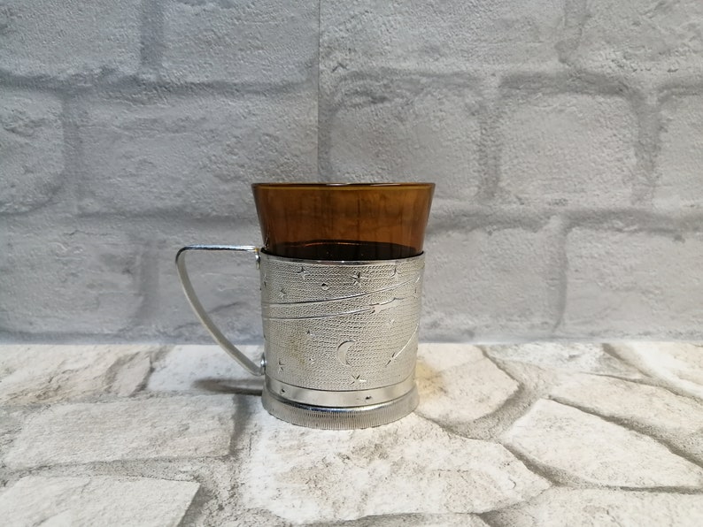 Vintage USSR Soviet Tea Cup Glass Holders and Glass Etsy