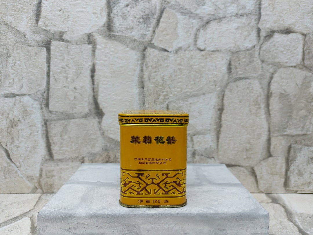 Tin Tea Box, Vintage Retro Yellow Jasmine Tea Box, Sunflower Tin Box ...