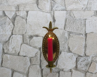 Vintage Brass Wall Candle Sconce: Rustic Home Decor