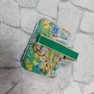 COPYRIGHT Vintage Tin Box with Handle | Retro Metal Storage Container | Collectible Tin | Rustic Home Decor | Free shipping