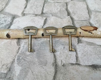 Antique Brass Skeleton Keys - Lot of 3 Vintage Door Keys