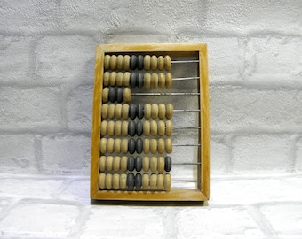 Vintage Wooden Abacus: Bulgarian Educational Toy, Missing Beads