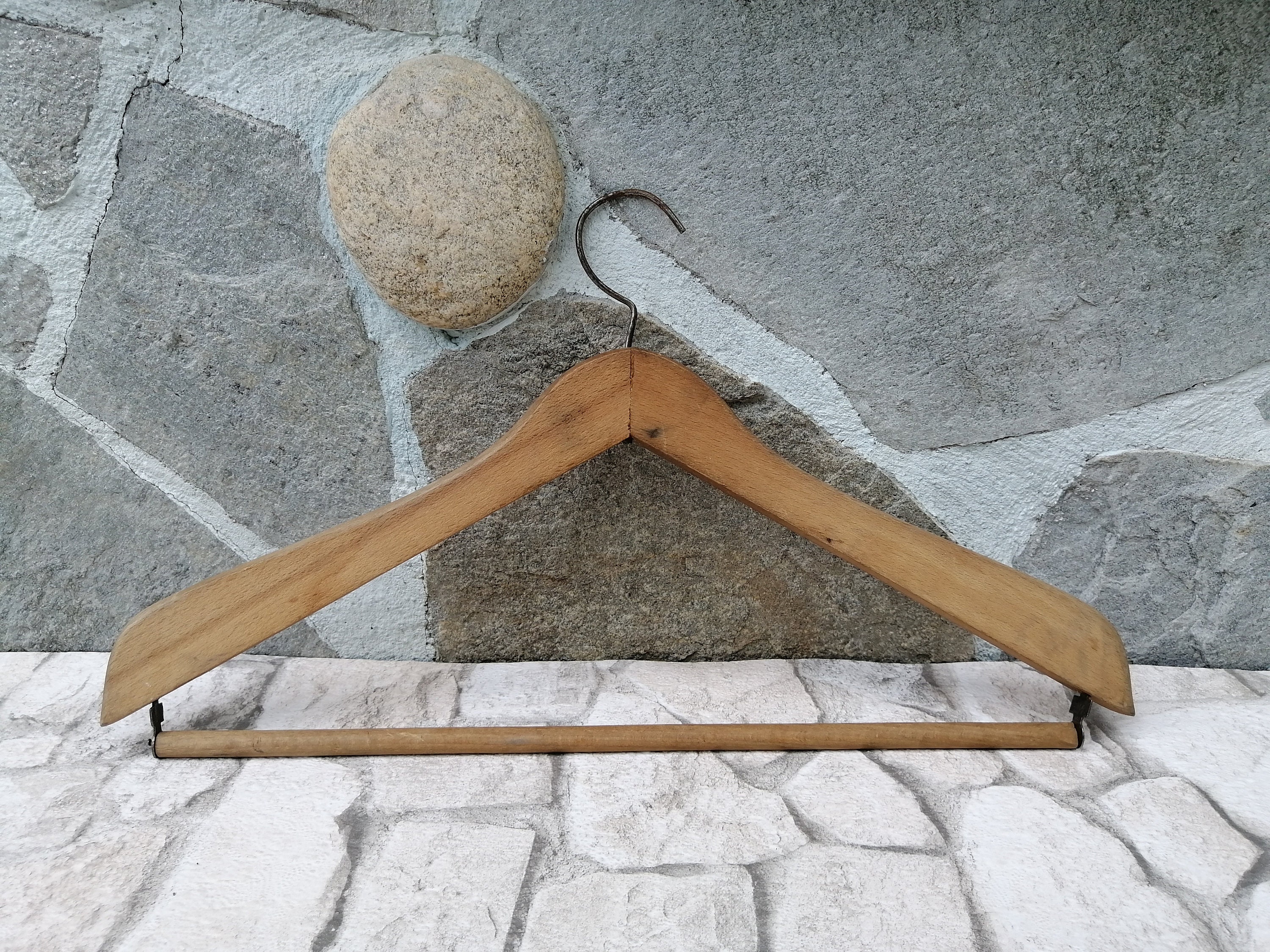 Vintage Wooden Coat Hanger Clothing Hanger Antique Wooden Coat Etsy