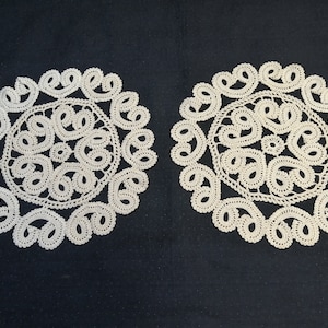 Vintage Handmade Gehäkelte Tischläufer - Europäische Baumwolle 2er Set