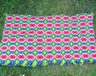 Handmade Embroidered Tapestry: Vintage Bulgarian Wall Hanging (54.3 x 32.7 in)