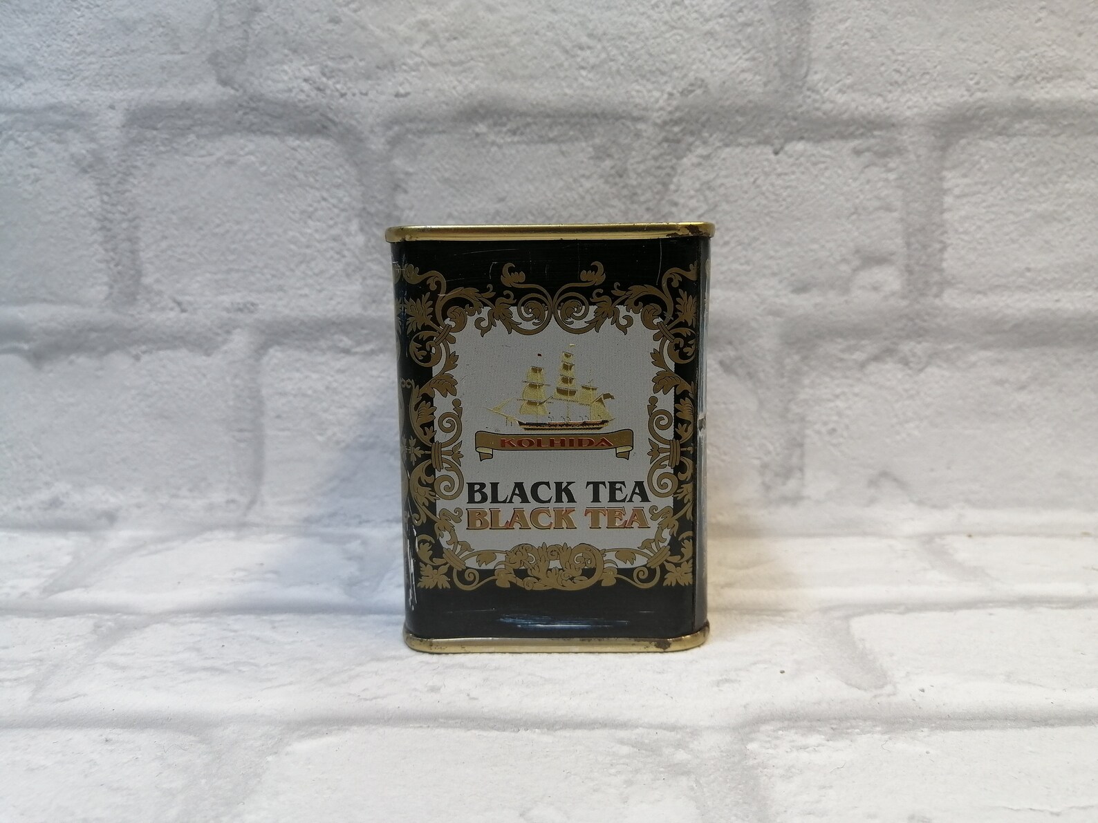 Vintage Tin Tea Box Black Tea Box KOLHIDA Tea Box Etsy
