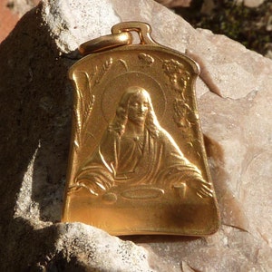 Communion medal signed Tairac, in gold plated FIX, 1900-1920, France