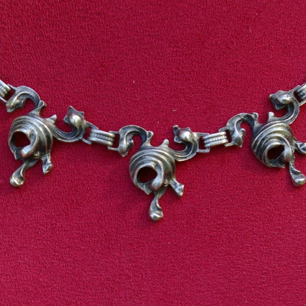 Parure Eligius Blachian: collier + broche en argent massif, Allemagne, années 50