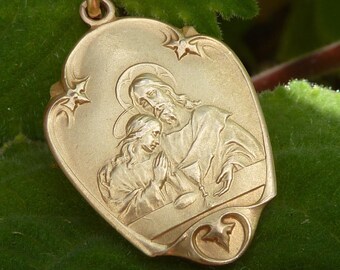 Communion medal signed Tairac, in gold plated FIX, 1900-1920, France
