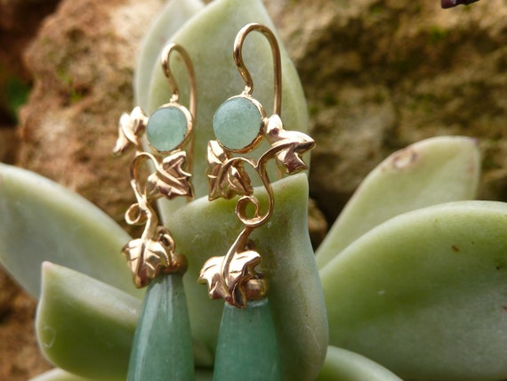 Ivy earrings in 18k yellow gold and aventurine dr… - image 6