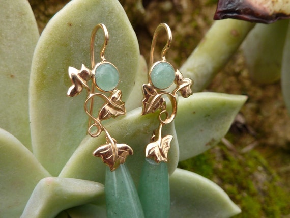 Ivy earrings in 18k yellow gold and aventurine dr… - image 7