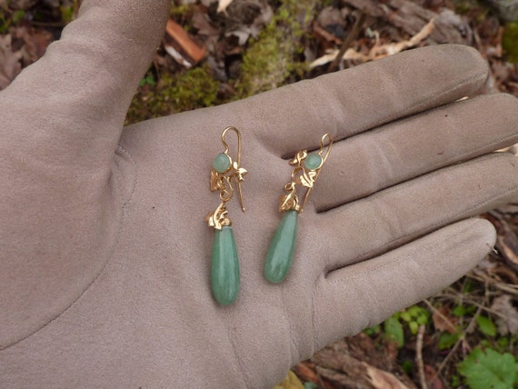 Ivy earrings in 18k yellow gold and aventurine dr… - image 10