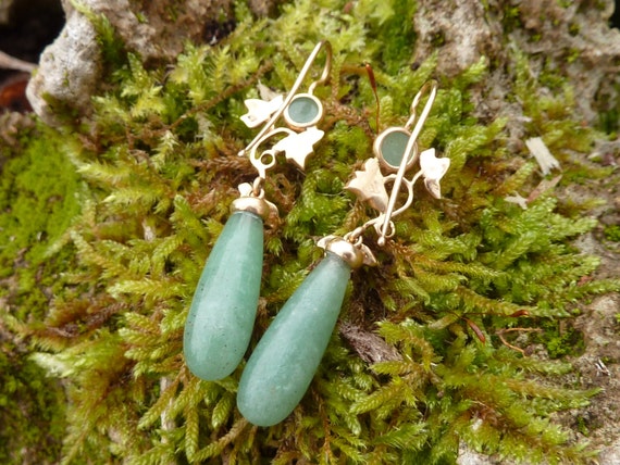 Ivy earrings in 18k yellow gold and aventurine dr… - image 8