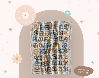Handmade Granny Square Crochet Blanket, Neutral Baby Blanket, Heirloom Quilt