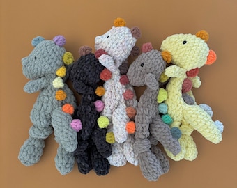 Crochet Dinosaur Amigurumi 15" Snuggie for Toddlers