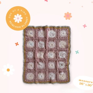 Purple crochet baby blanket, Sunburst granny square blanket, Daisy crochet blanket, Colorful heirloom blanket, Anthropologie inspired