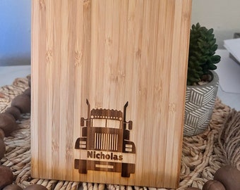 Personalized Clipboard With a Semi Truck and Name Custom