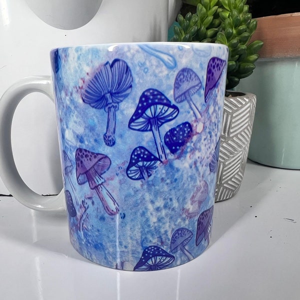 Milkyway Mushroom Blue Purple Galaxy Color Mug