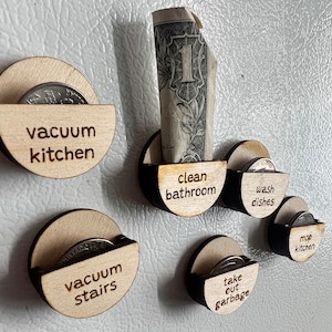 Personalized chore money holder magnets for fridge instant gratification