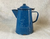 Blue Enamelware Coffee Pot