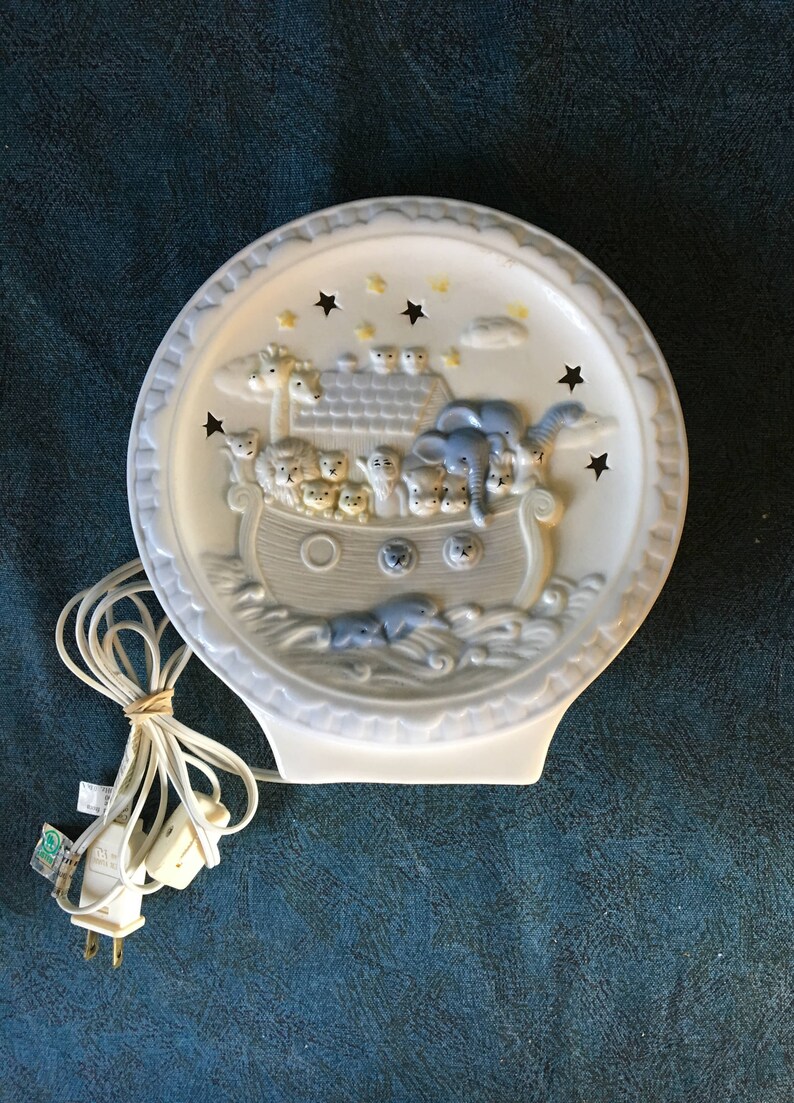 Noahs Ark Night Light Childs Nursery Lamp Baby Decor Etsy