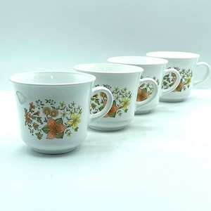 Vintage Corelle Indian Summer Coffee Cups, Set of 4