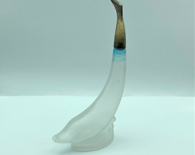 Avon Frosted Glass Dolphin Bottle Etsy