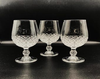 Vintage Cristal D'Arques Longchamp Brandy Glasses, Set of 3
