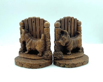 Vintage Syroco Wood Scottie Dog Bookends