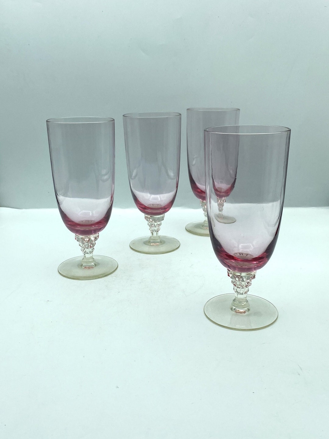 Vintage Tiffin Wisteria Pink Iced Tea Glasses, Set of 4 Etsy