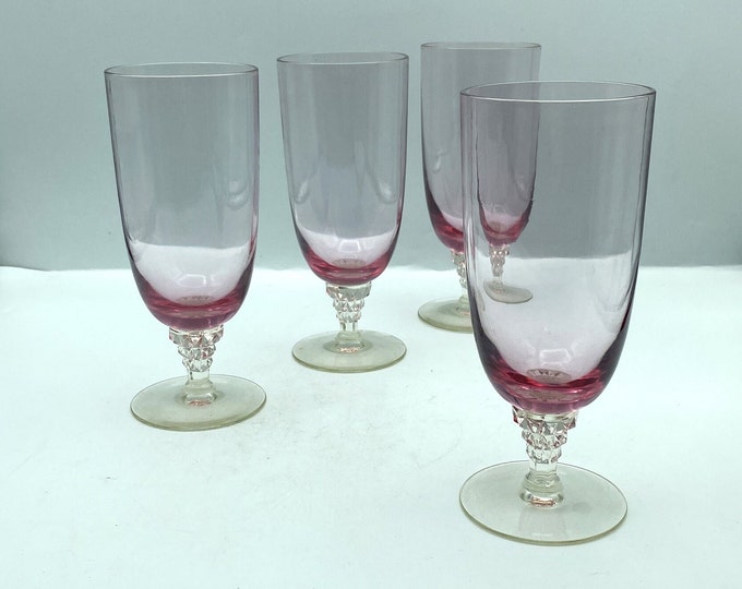 Vintage Tiffin Wisteria Pink Iced Tea Glasses, Set of 4 Etsy