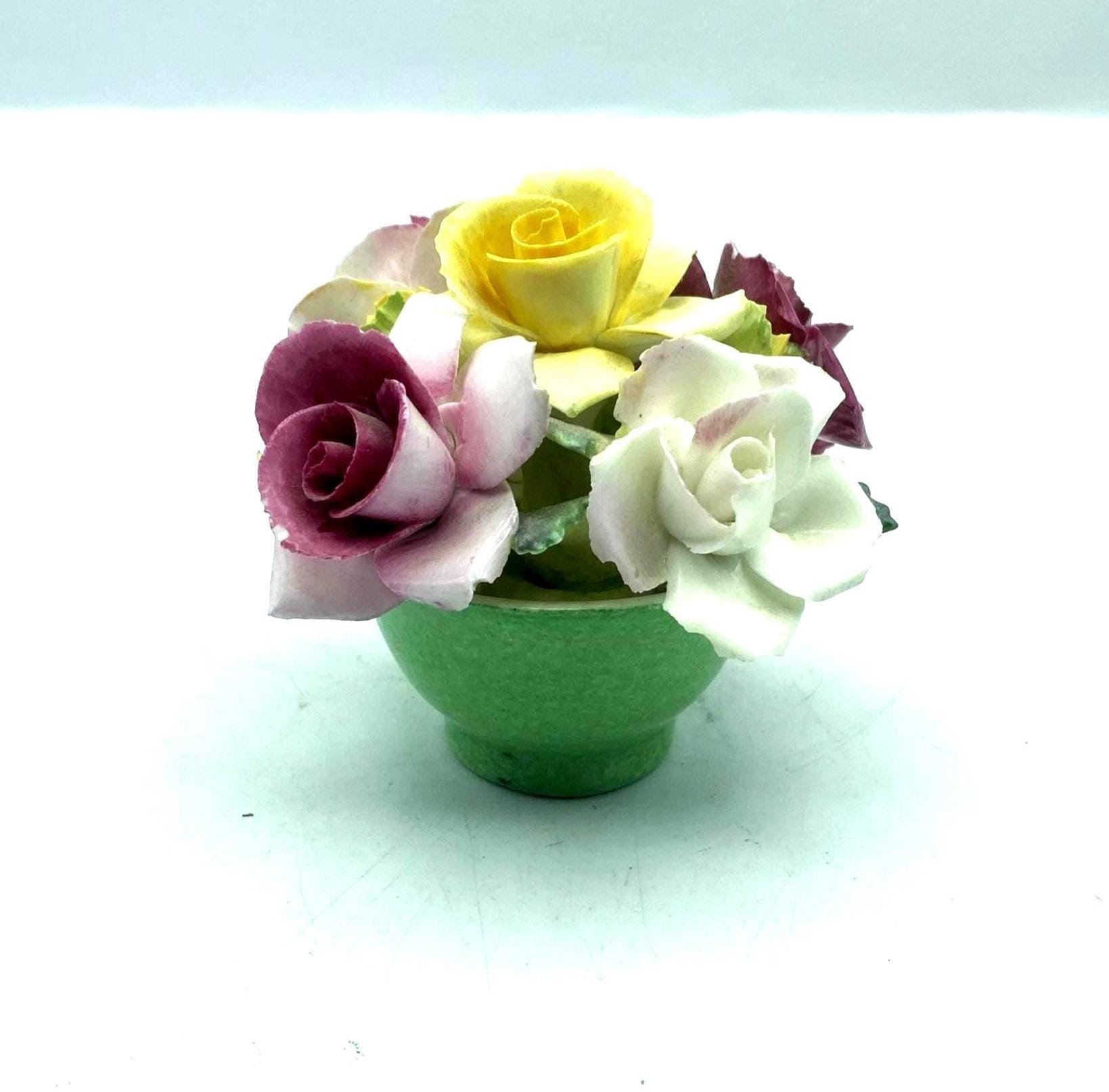 Vintage Crown Staffordshire Flower Basket Figurine - Etsy