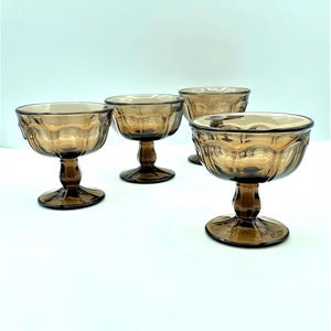 Vintage Noritake Perspective Smokey Brown Champagne Glasses, Set of 4