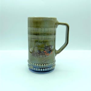 Vintage Wade Irish Beer Stein, Octoberfest Tankard, Horse and Carriage Scene