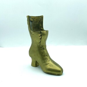 Vintage Brass Victorian Ladies Boot Planter